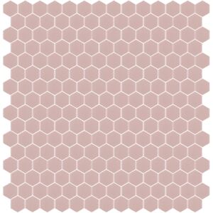 Hisbalit Obklad mozaika skleněná růžová 255A MAT hexagony hexagony 2,3x2,6 (33,33x33,33) cm - HEX255AMH