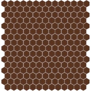 Hisbalit Obklad mozaika skleněná hnědá 210A MAT hexagony hexagony 2,3x2,6 (33,33x33,33) cm - HEX210AMH