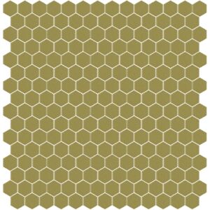 Hisbalit Obklad mozaika skleněná zelená 337B MAT hexagony hexagony 2,3x2,6 (33,33x33,33) cm - HEX337BMH