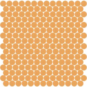 Hisbalit Obklad mozaika skleněná oranžová 326B MAT kolečka kolečka prům. 2,2 (33,33x33,33) cm - KOL326BMH