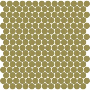 Hisbalit Obklad mozaika skleněná zelená 337B MAT kolečka kolečka prům. 2,2 (33,33x33,33) cm - KOL337BMH