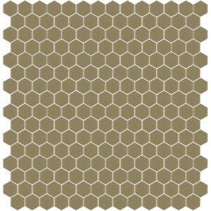 Hisbalit Obklad mozaika skleněná hnědá 328A MAT hexagony hexagony 2,3x2,6 (33,33x33,33) cm - HEX328AMH