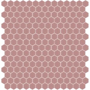 Hisbalit Obklad mozaika skleněná růžová 166A MAT hexagony hexagony 2,3x2,6 (33,33x33,33) cm - HEX166AMH