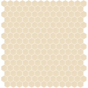 Hisbalit Obklad mozaika skleněná béžová 333B MAT hexagony hexagony 2,3x2,6 (33,33x33,33) cm - HEX333BMH