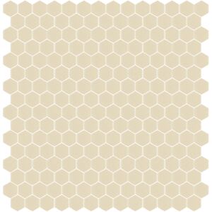 Hisbalit Obklad mozaika skleněná béžová 331A MAT hexagony hexagony 2,3x2,6 (33,33x33,33) cm - HEX331AMH
