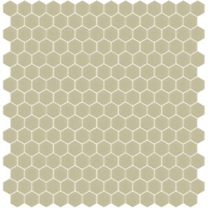 Hisbalit Obklad mozaika skleněná béžová 329A MAT hexagony hexagony 2,3x2,6 (33,33x33,33) cm - HEX329AMH