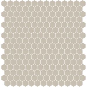 Hisbalit Obklad mozaika skleněná šedá 334B MAT hexagony hexagony 2,3x2,6 (33,33x33,33) cm - HEX334BMH
