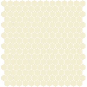 Hisbalit Obklad mozaika skleněná béžová 330B MAT hexagony hexagony 2,3x2,6 (33,33x33,33) cm - HEX330BMH