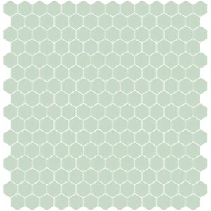 Hisbalit Obklad mozaika skleněná zelená 311A MAT hexagony hexagony 2,3x2,6 (33,33x33,33) cm - HEX311AMH