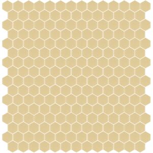 Hisbalit Obklad mozaika skleněná béžová 173A MAT hexagony hexagony 2,3x2,6 (33,33x33,33) cm - HEX173AMH