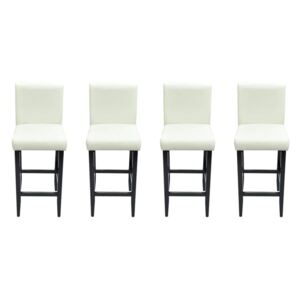 Barové židle 4 ks - umělá kůže | bílá