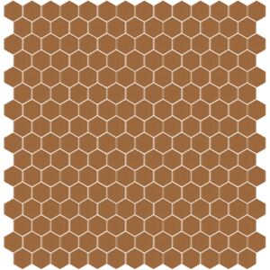 Hisbalit Obklad mozaika skleněná hnědá 212A MAT hexagony hexagony 2,3x2,6 (33,33x33,33) cm - HEX212AMH
