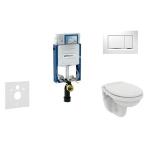 Geberit - Modul pro závěsné WC s tlačítkem Sigma30, bílá/lesklý chrom + Ideal Standard Quarzo - WC a sedátko
