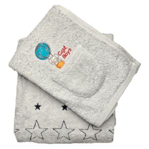 Dětský set ručník a osuška - 400g/m2 šedá 70x140 cm, 50x70 cm  
