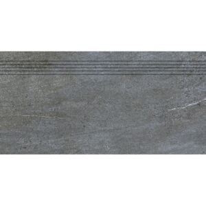 RAKO Quarzit DCP84738, schodovka, tmavě šedá, kalibrovaná, 40 x 80 x 1 cm