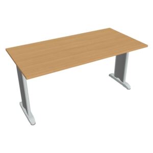 Stůl jednací rovný 160 cm - Hobis Flex FJ 1600 Dekor stolové desky: buk, Barva nohou: Stříbrná