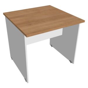 Stůl jednací rovný 80 cm - Hobis Gate GJ 800 Dekor stolové desky: višeň, Dekor lamino podnože: bílá