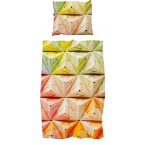 SNURK Bavlněné povlečení Geogami multicolor, 200x140cm + 80x80cm