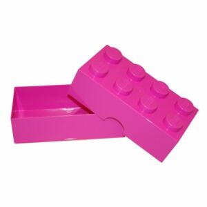 LEGO box na svačinu, růžová, 100 x 200 x 75 mm