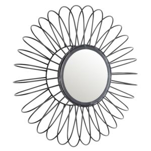 White Label Living Černé kovové zrcadlo WLL SELENA 50 cm