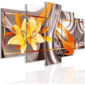 InSmile ® Abstraktní obraz lilie Orange Velikost (šířka x výška): 150x75 cm