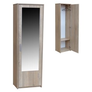 Předsíňová šatní skříň se zrcadlem a úložným prostorem - 55 cm Dub Sonoma