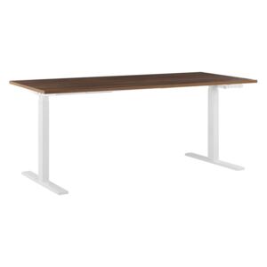 Manuálně nastavitelný psací stůl 180x80 cm hnědý-bílý DESTIN II