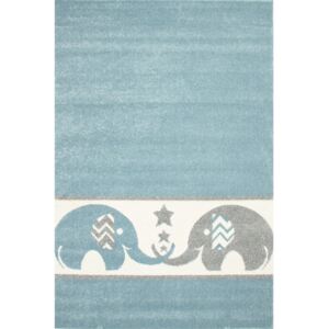 Dětský kusový koberec Sloníci modrý, Velikosti 133x190cm