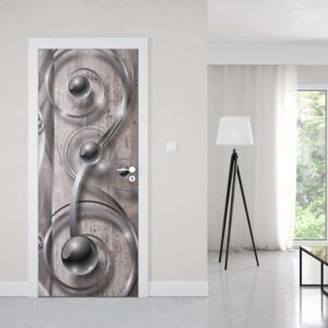 GLIX Fototapeta na dveře - Luxury 3D Silver Ornamental Design | 91x211 cm