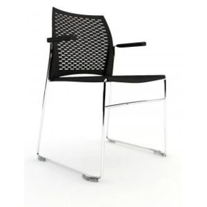 Židle NET 950 s područkami, bílý plast