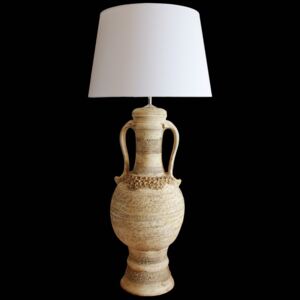 Keramická stojací lampa N420, Natur - Lampa se stínidlem-stříbrné doplňky