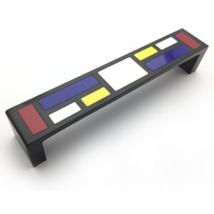 Damiano Latini Nábytková úchytka Mondrian černá/barevné sklo Rozteč (mm): 160
