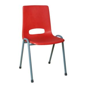 Plastová jídelní židle Pavlina Grey, červená, tmavošedá konstrukce