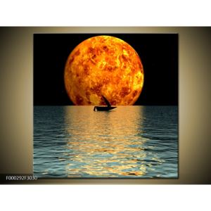 Obraz malé lodě a slunce (F000292F3030)