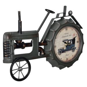 [en.casa]® Nástěnné hodiny ve tvaru traktoru – analogové - 41 x 3,5 x 27 cm - barevné