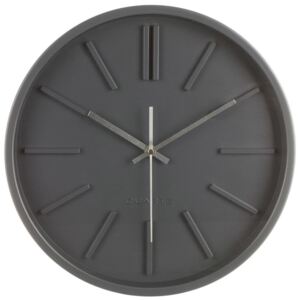 Kulaté hodiny, nástěnné hodiny, moderní hodiny, šedé hodiny Ø 35 cm Quartzm, barva tmavě šedá