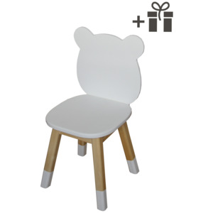 Dětská židlička medvídek + DÁREK barva: Bílá