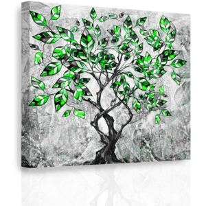 Obraz strom v mozaice Green + háčky, hřebíčky, čistící hadřík ZDARMA Velikost (šířka x výška): 70x70 cm