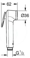 Grohe - Bidetová sprška s držákem a hadicí 1,25 m, chrom/bílá