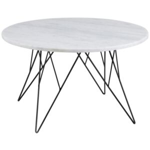 Konferenční stolek Stark 80 cm, mramor, bílá