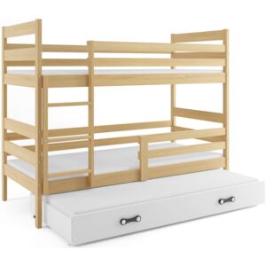 B2b1 BMS-group Patrová postel s přistýlkou ERYK 3 80x190 cm, borovice/bílá Pěnová matrace