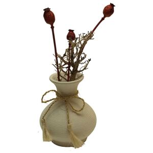 Autronic Váza keramická bílá- s provázkem, široká