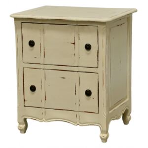 Bramble Furniture Noční stolek Provence, větší, bílá patina