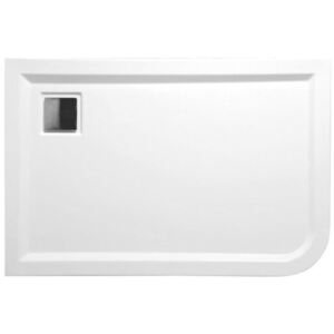 Polysan LUNETA Acrylic Shower Tray 120x80x4cm, Left, White 53511