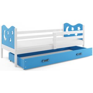 B2b1 BMS-group Dětská postel MIKO 1 80x190 cm, bílá/modrá Pěnová matrace