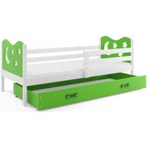 B2b1 BMS-group Dětská postel MIKO 1 80x190 cm, bílá/zelená Pěnová matrace