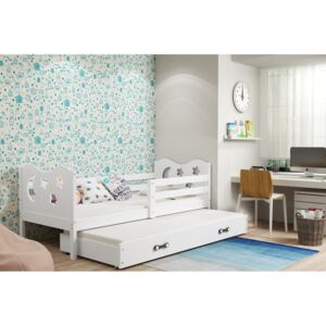 B2b1 BMS-group Dětská postel s přistýlkou MIKO 2 80x190 cm, bílá/bílá Pěnová matrace