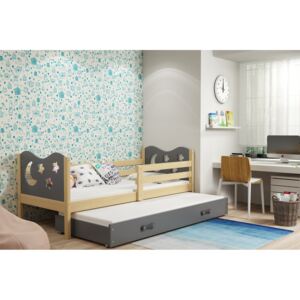 B2b1 BMS-group Dětská postel s přistýlkou MIKO 2 80x190 cm, borovice/grafitová Pěnová matrace