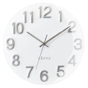 Stylové bílé hodiny s vypouklým sklem LAVVU NORD White LCT1061