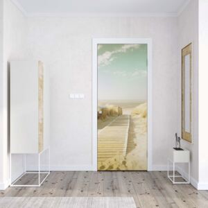 GLIX Fototapeta na dveře - Pastel Colours Sandy Beach | 91x211 cm